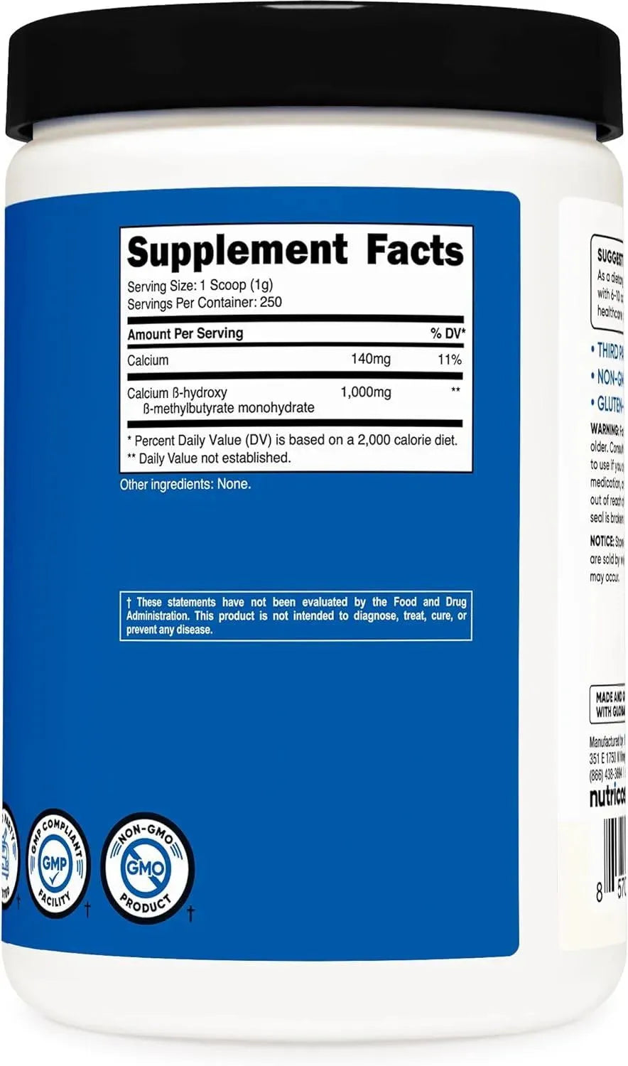 NUTRICOST - Nutricost HMB Powder 250Gr. - The Red Vitamin MX - Suplementos Alimenticios - {{ shop.shopifyCountryName }}