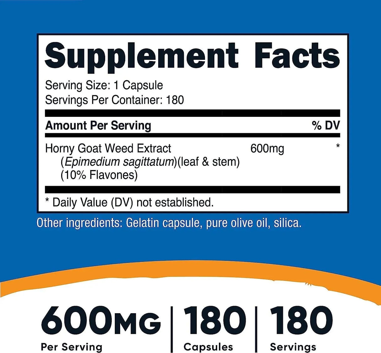 NUTRICOST - Nutricost Horny Goat Weed Extract 600Mg. 180 Capsulas - The Red Vitamin MX - Suplementos Alimenticios - {{ shop.shopifyCountryName }}