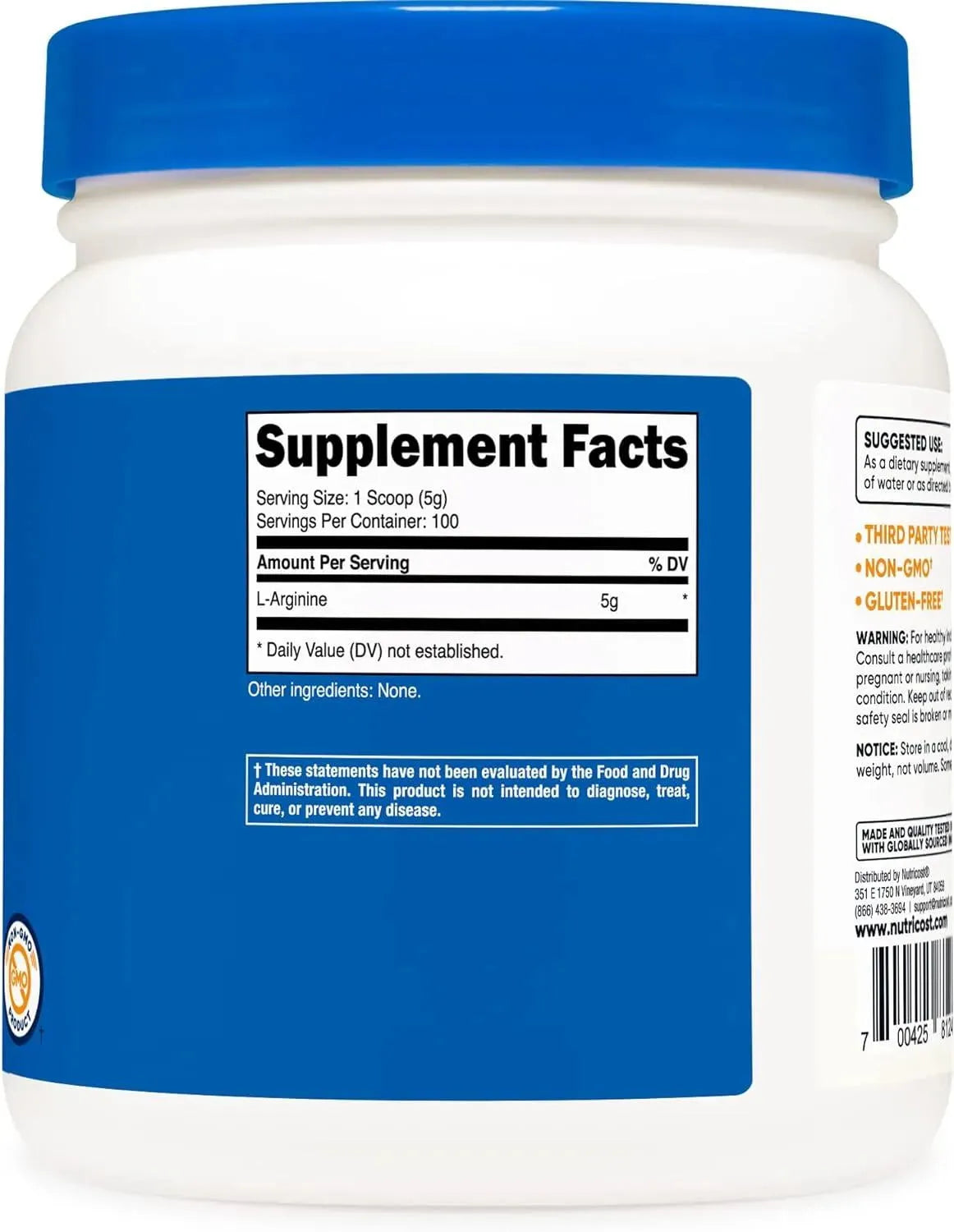 NUTRICOST - Nutricost L-Arginine Powder 500Gr. - The Red Vitamin MX - Suplementos Alimenticios - {{ shop.shopifyCountryName }}