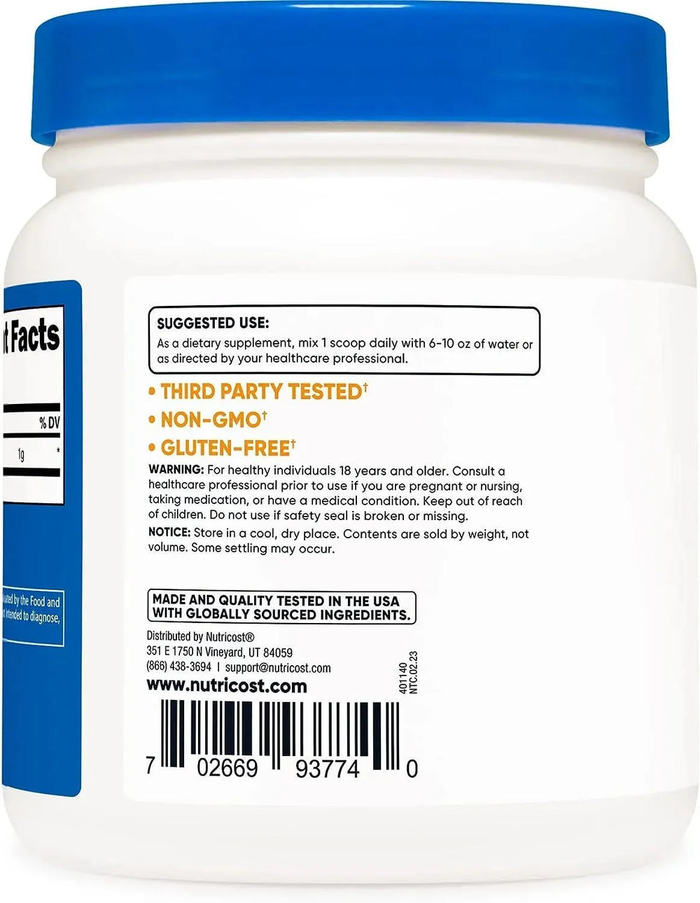 NUTRICOST - Nutricost L-Lysine Powder 500 Servicios 500Gr. - The Red Vitamin MX - Suplementos Alimenticios - {{ shop.shopifyCountryName }}