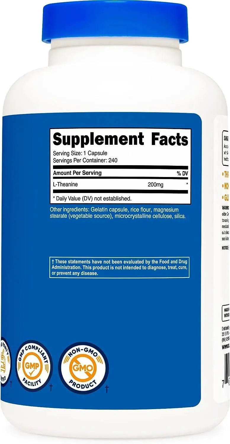 NUTRICOST - Nutricost L-Theanine 200Mg. 240 Capsulas - The Red Vitamin MX - Suplementos Alimenticios - {{ shop.shopifyCountryName }}