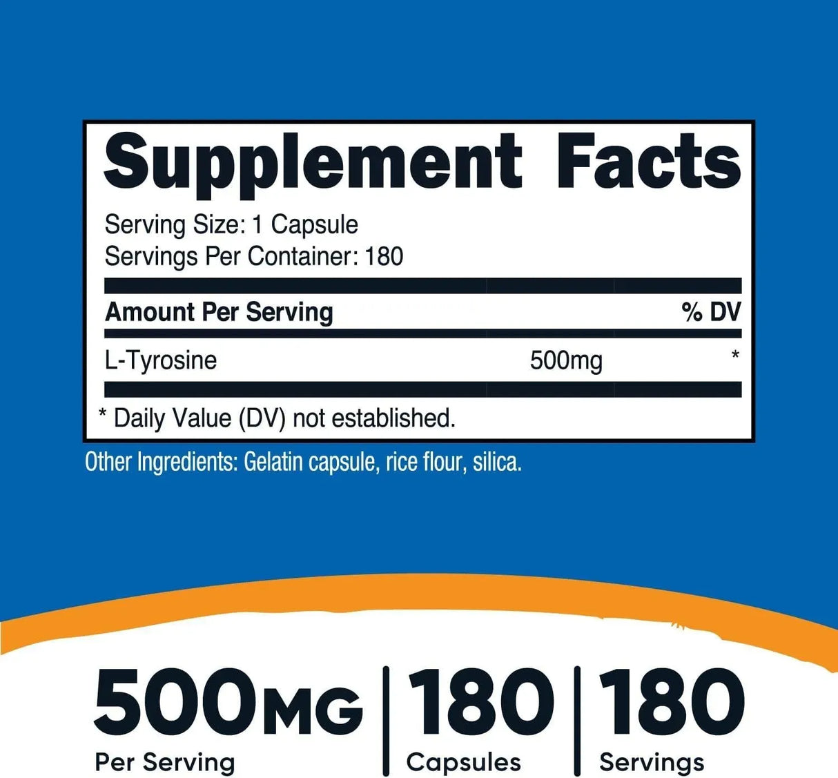 NUTRICOST - Nutricost L-Tyrosine 500Mg. 180 Capsulas - The Red Vitamin MX - Suplementos Alimenticios - {{ shop.shopifyCountryName }}