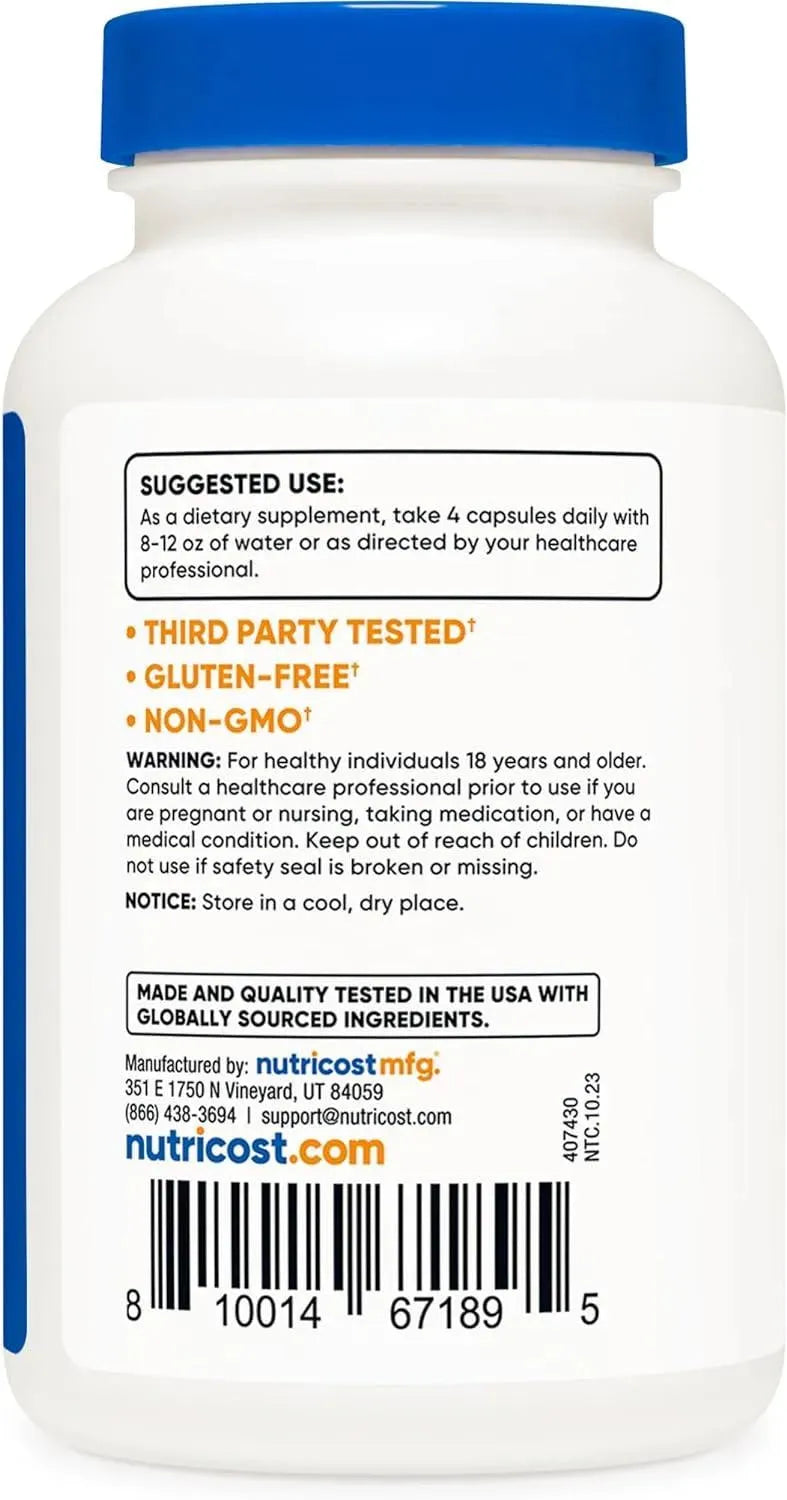 NUTRICOST - Nutricost Magnesium Citrate 420Mg. 120 Capsulas - The Red Vitamin MX - Suplementos Alimenticios - {{ shop.shopifyCountryName }}