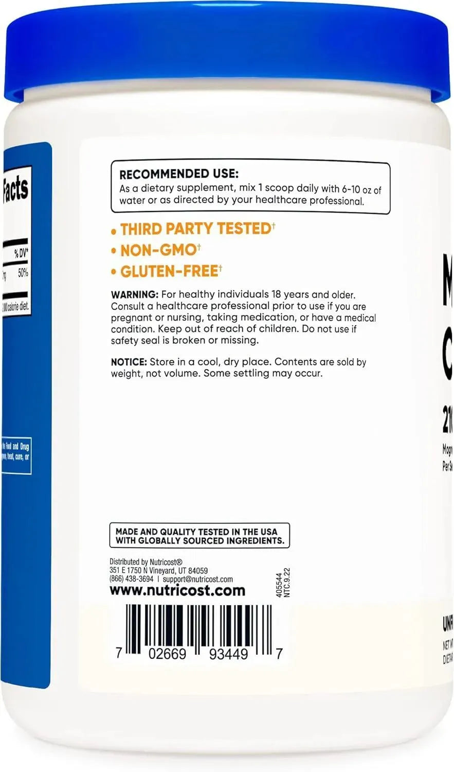 NUTRICOST - Nutricost Magnesium Citrate Powder 500Gr. - The Red Vitamin MX - Suplementos Alimenticios - {{ shop.shopifyCountryName }}