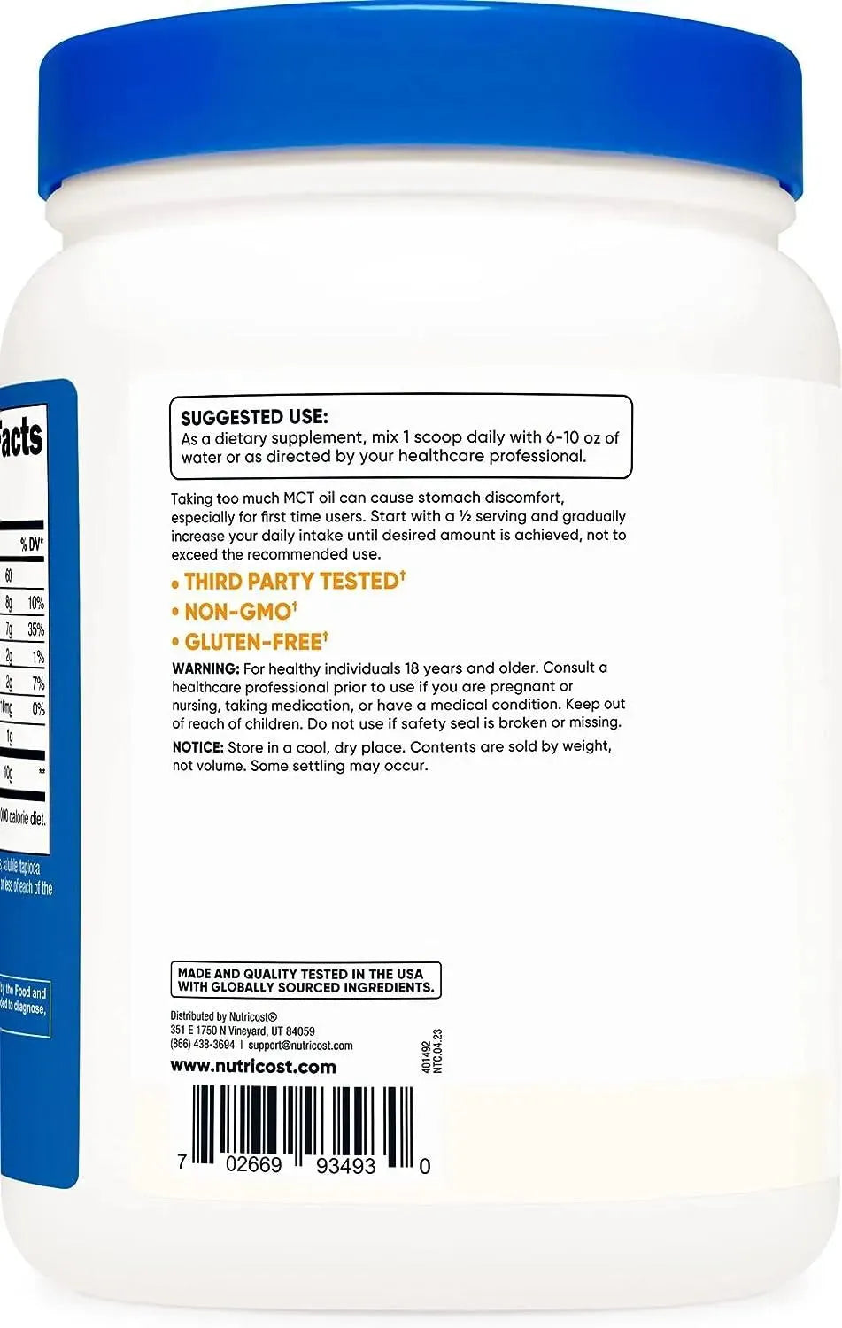 NUTRICOST - Nutricost MCT Oil Powder 1Lb. - The Red Vitamin MX - Suplementos Alimenticios - {{ shop.shopifyCountryName }}