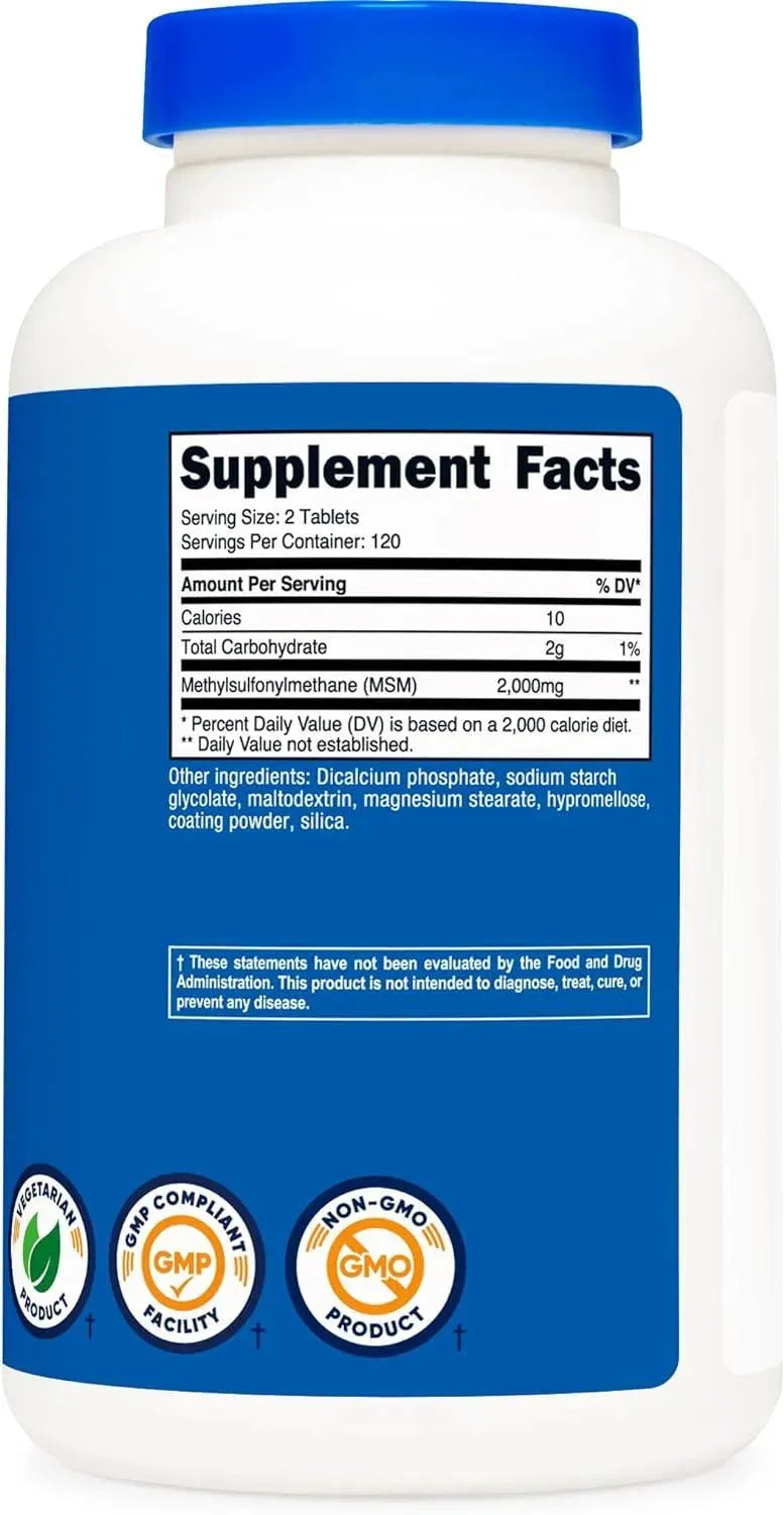 NUTRICOST - Nutricost MSM 2000Mg. 240 Tabletas - The Red Vitamin MX - Suplementos Alimenticios - {{ shop.shopifyCountryName }}