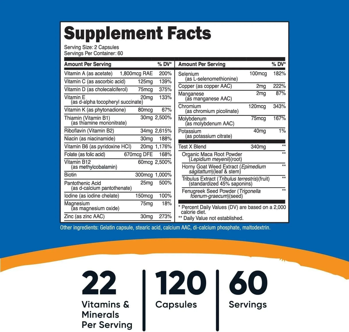NUTRICOST - Nutricost Multivitamin for Men 120 Capsulas - The Red Vitamin MX - Suplementos Alimenticios - {{ shop.shopifyCountryName }}