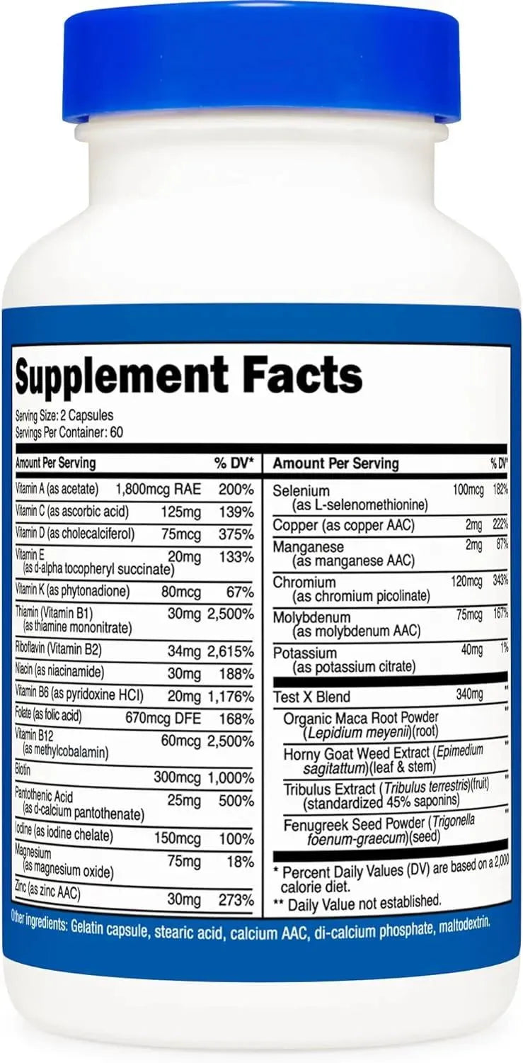 NUTRICOST - Nutricost Multivitamin for Men 120 Capsulas - The Red Vitamin MX - Suplementos Alimenticios - {{ shop.shopifyCountryName }}