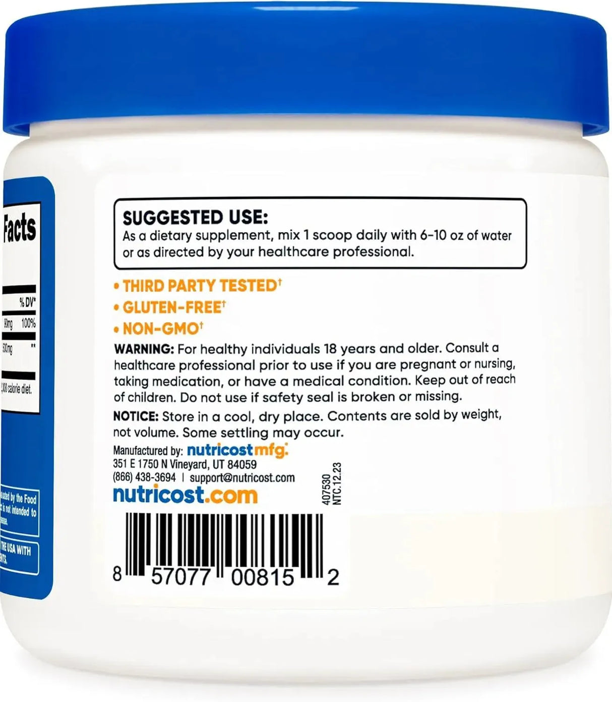 NUTRICOST - Nutricost Natural Vitamin C Acerola Cherry Powder 227Gr. - The Red Vitamin MX - Suplementos Alimenticios - {{ shop.shopifyCountryName }}