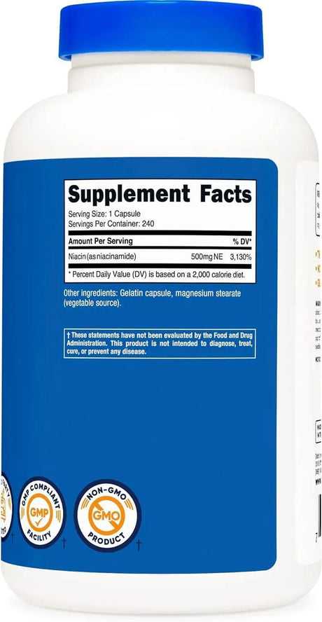 NUTRICOST - Nutricost Niacinamide 500Mg. 240 Capsulas - The Red Vitamin MX - Suplementos Alimenticios - {{ shop.shopifyCountryName }}