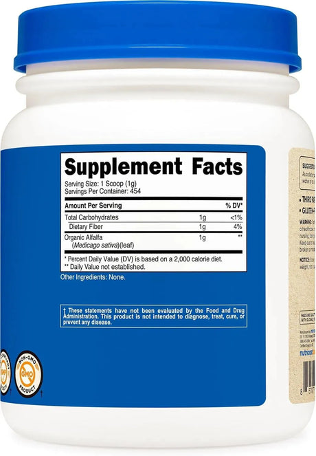 NUTRICOST - Nutricost Organic Alfalfa Powder 454Gr. - The Red Vitamin MX - Suplementos Alimenticios - {{ shop.shopifyCountryName }}