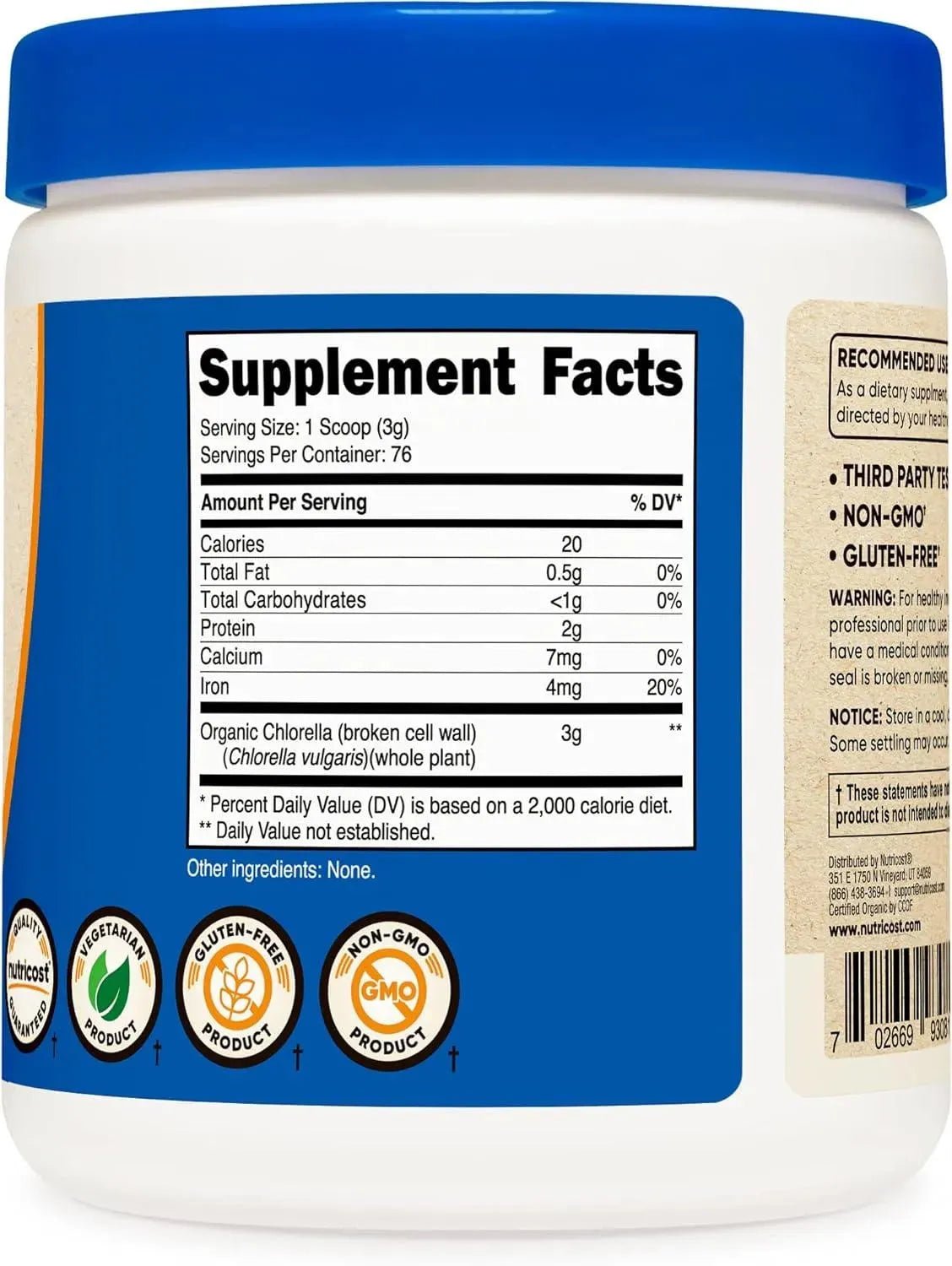 NUTRICOST - Nutricost Organic Chlorella Powder 8 Oz. - The Red Vitamin MX - Suplementos Alimenticios - {{ shop.shopifyCountryName }}