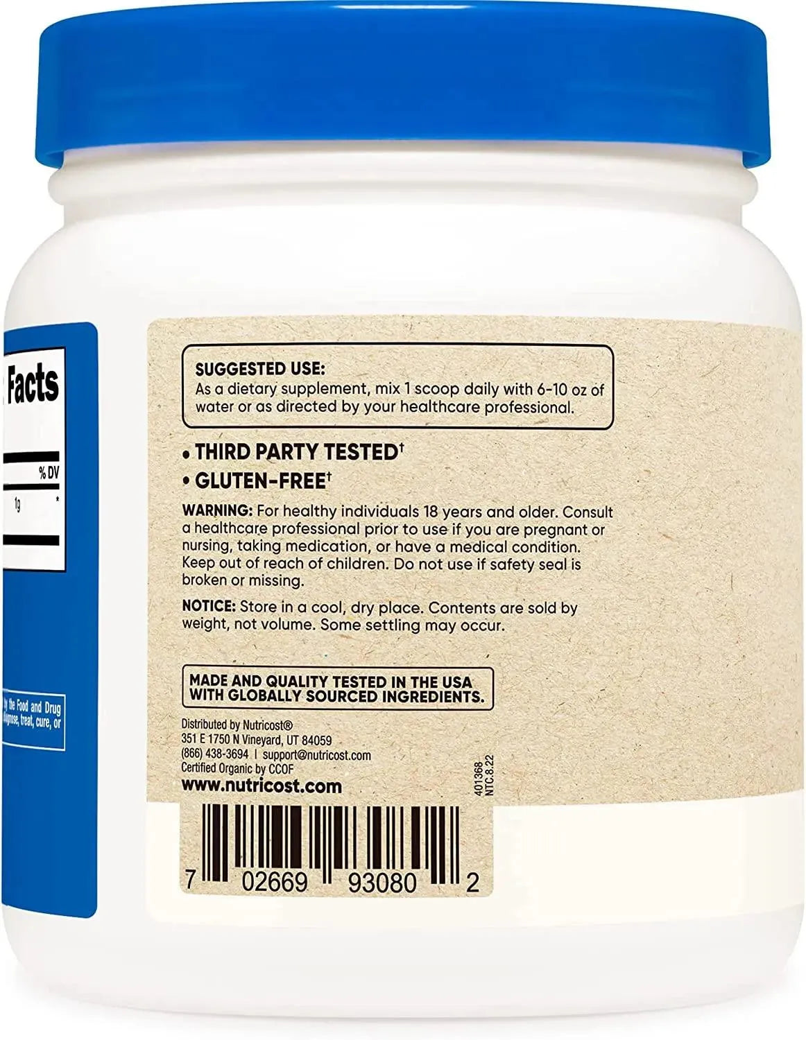 NUTRICOST - Nutricost Organic Spirulina Powder 454Gr. 454 Servicios. - The Red Vitamin MX - Suplementos Alimenticios - {{ shop.shopifyCountryName }}