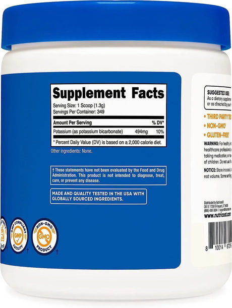 NUTRICOST - Nutricost Potassium Bicarbonate Powder 454Gr. - The Red Vitamin MX - Suplementos Alimenticios - {{ shop.shopifyCountryName }}