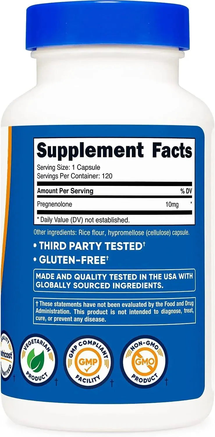 NUTRICOST - Nutricost Pregnenolone 10Mg. 120 Capsulas - The Red Vitamin MX - Suplementos Alimenticios - {{ shop.shopifyCountryName }}