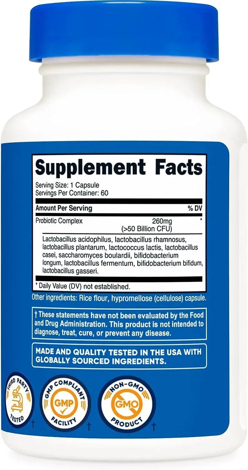 NUTRICOST - Nutricost Probiotic Complex 50 Billion CFU 60 Capsulas - The Red Vitamin MX - Suplementos Alimenticios - {{ shop.shopifyCountryName }}
