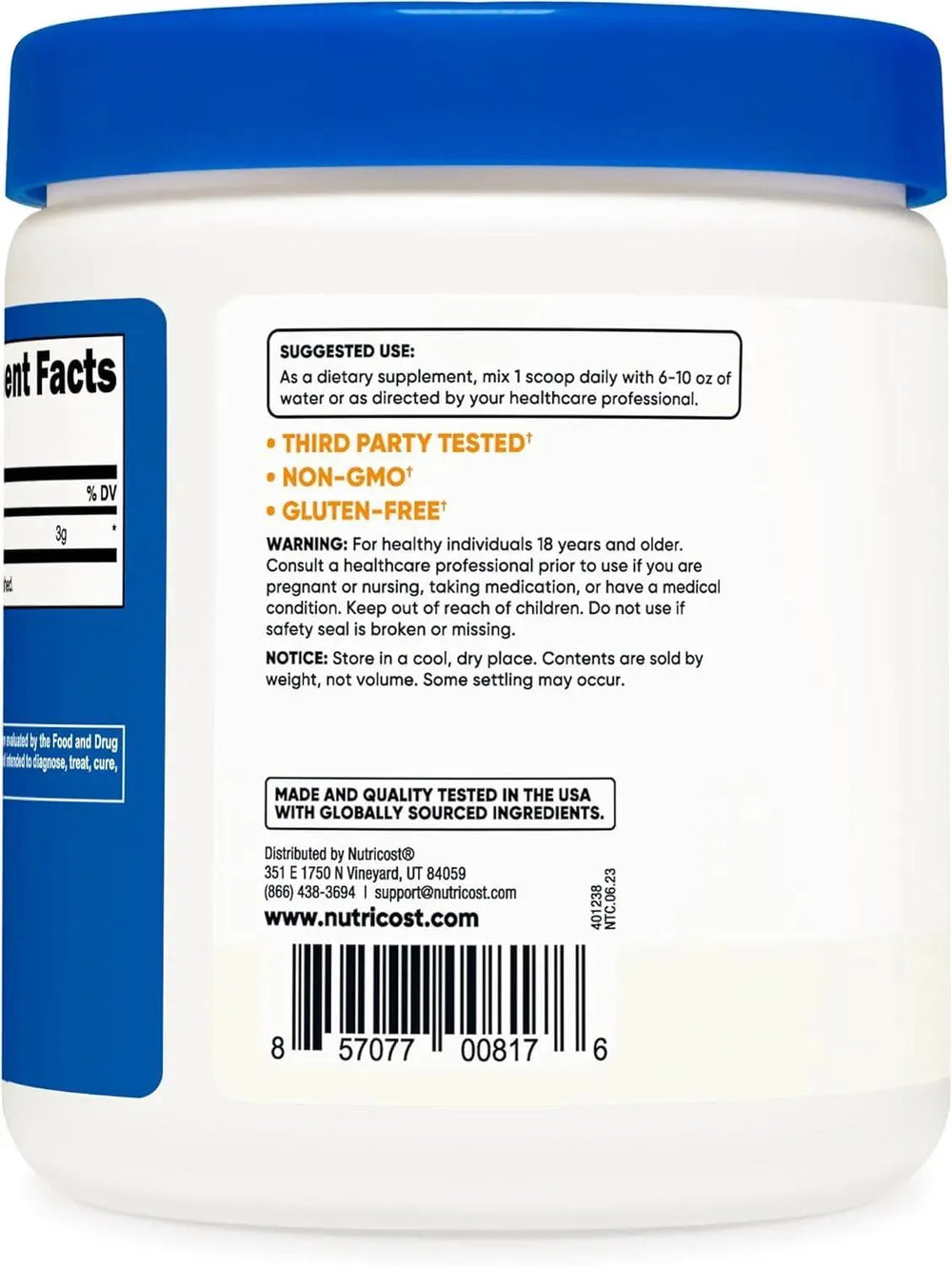 NUTRICOST - Nutricost Pure L-Citrulline (Base) Powder 250Gr. - The Red Vitamin MX - Suplementos Alimenticios - {{ shop.shopifyCountryName }}