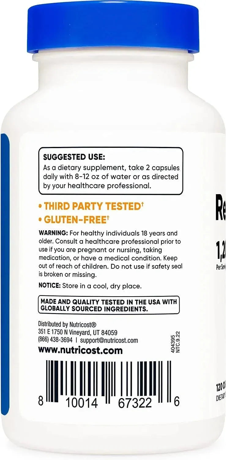 NUTRICOST - Nutricost Red Yeast Rice 1200Mg. 120 Capsulas - The Red Vitamin MX - Suplementos Alimenticios - {{ shop.shopifyCountryName }}