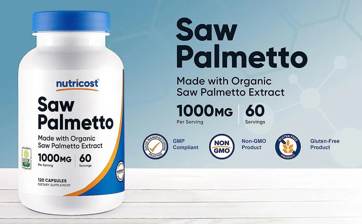 NUTRICOST - Nutricost Saw Palmetto 1000Mg. 120 Capsulas - The Red Vitamin MX - Suplementos Alimenticios - {{ shop.shopifyCountryName }}
