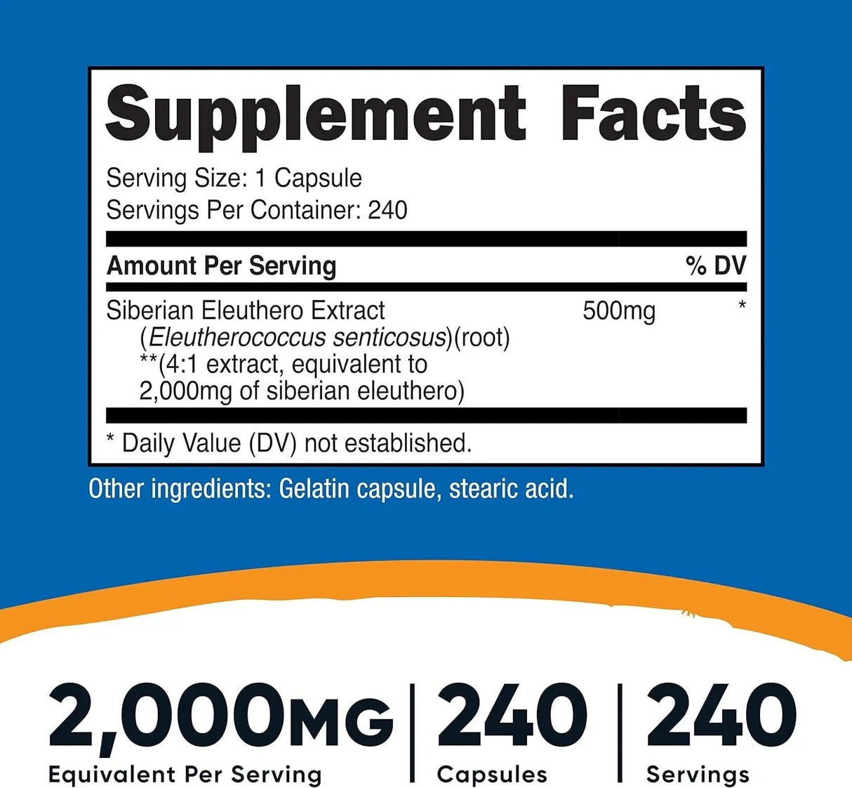 NUTRICOST - Nutricost Siberian Eleuthero 500Mg. 240 Capsulas - The Red Vitamin MX - Suplementos Alimenticios - {{ shop.shopifyCountryName }}