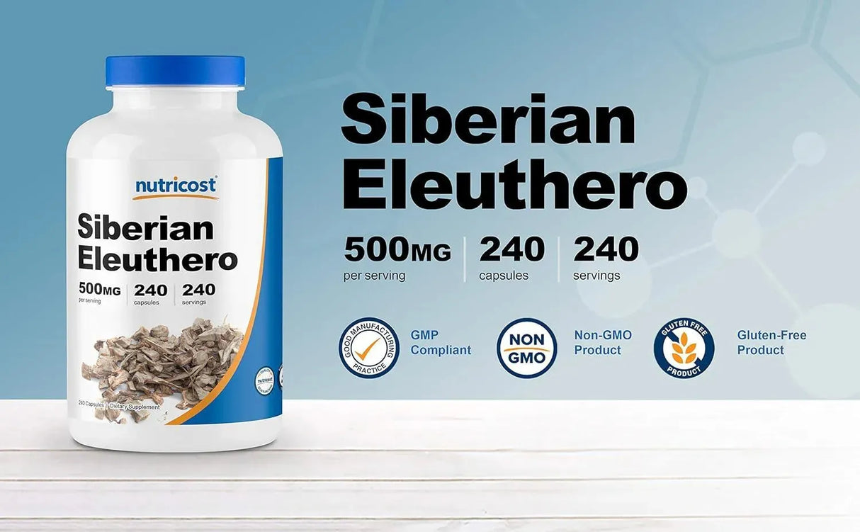 NUTRICOST - Nutricost Siberian Eleuthero 500Mg. 240 Capsulas - The Red Vitamin MX - Suplementos Alimenticios - {{ shop.shopifyCountryName }}