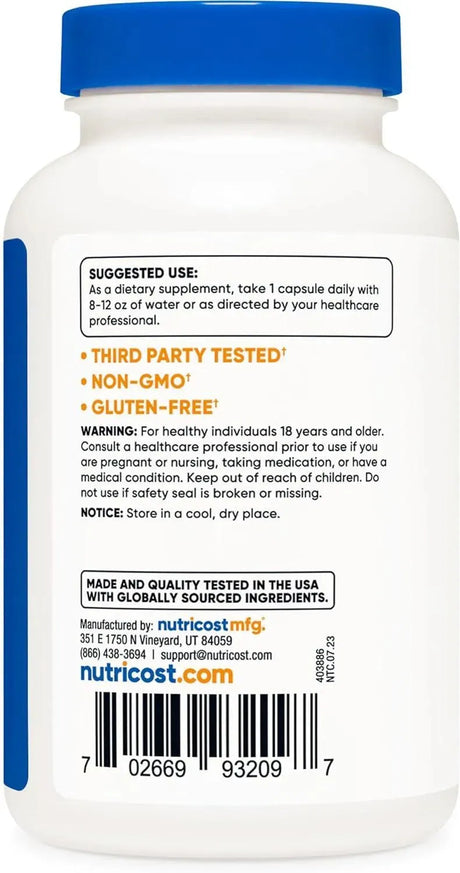 NUTRICOST - Nutricost TMG (Trimethylglycine) 750Mg. 120 Capsulas - The Red Vitamin MX - Suplementos Alimenticios - {{ shop.shopifyCountryName }}
