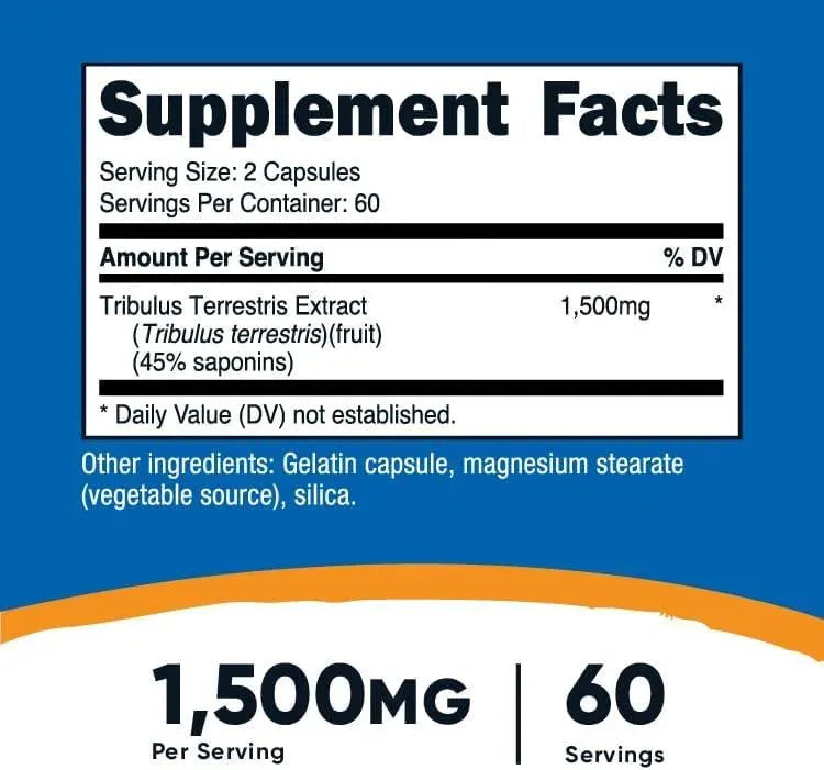 NUTRICOST - Nutricost Tribulus Terrestris Extract 1500Mg. 120 Capsulas - The Red Vitamin MX - Suplementos Alimenticios - {{ shop.shopifyCountryName }}