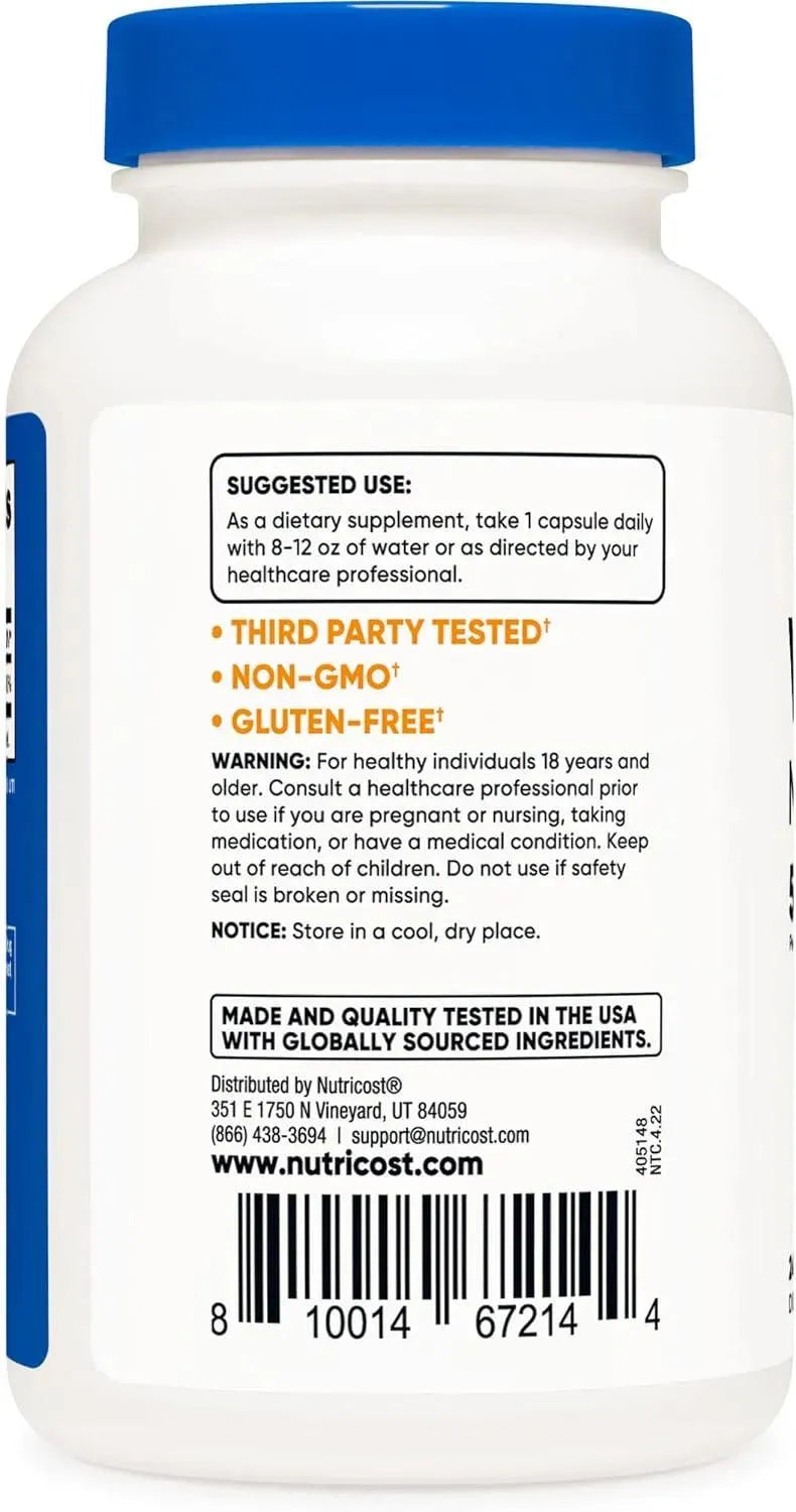 NUTRICOST - Nutricost Vitamin B12 5000mcg 240 Capsulas - The Red Vitamin MX - Suplementos Alimenticios - {{ shop.shopifyCountryName }}