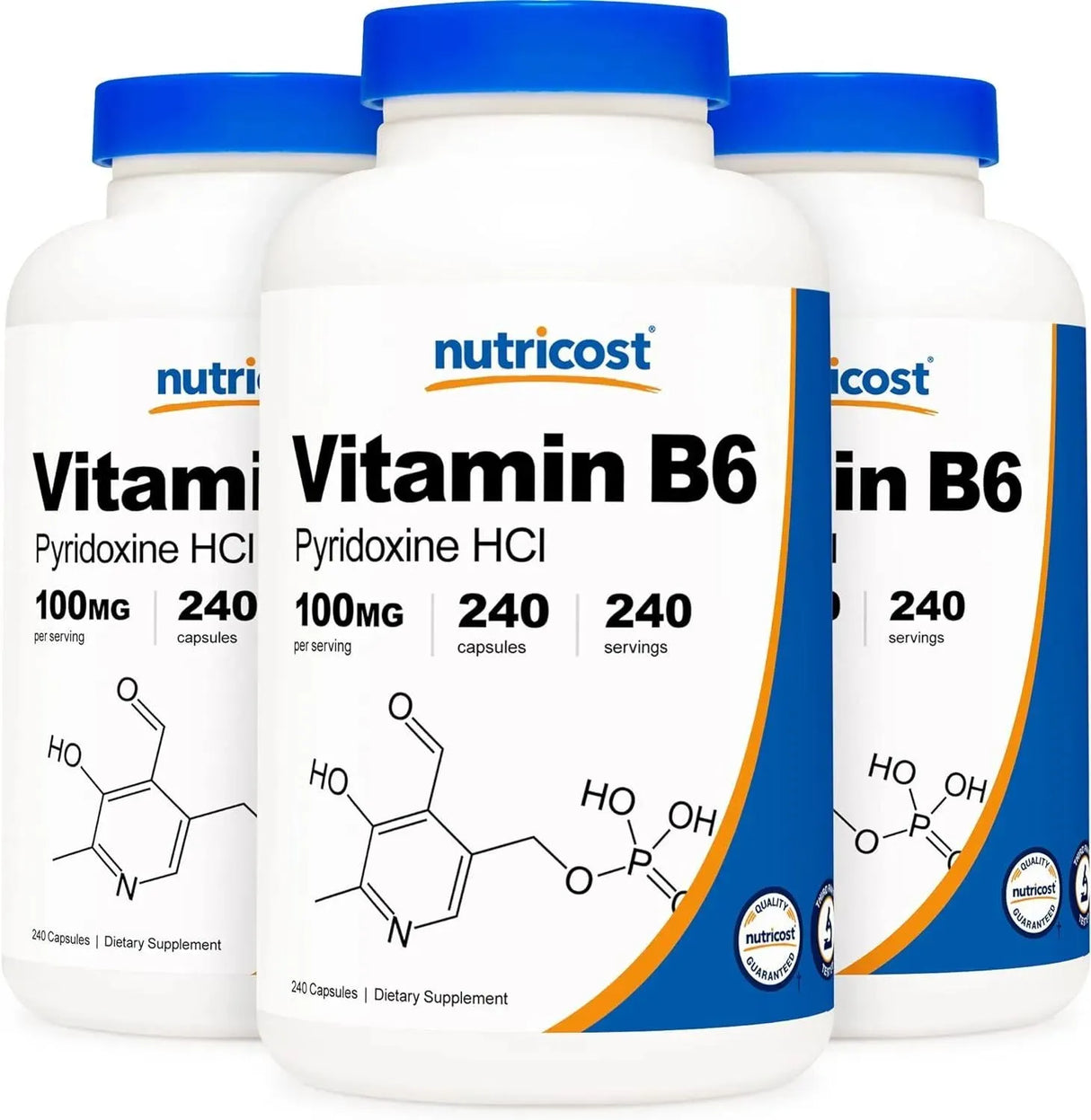 NUTRICOST - Nutricost Vitamin B6 100Mg. 240 Capsulas 3 Pack - The Red Vitamin MX - Suplementos Alimenticios - {{ shop.shopifyCountryName }}