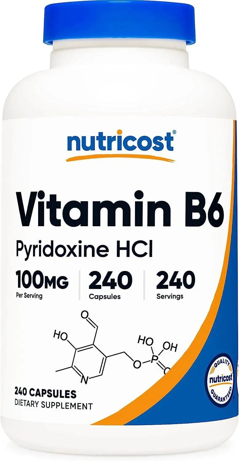 NUTRICOST - Nutricost Vitamin B6 100Mg. 240 Capsulas - The Red Vitamin MX - Suplementos Alimenticios - {{ shop.shopifyCountryName }}