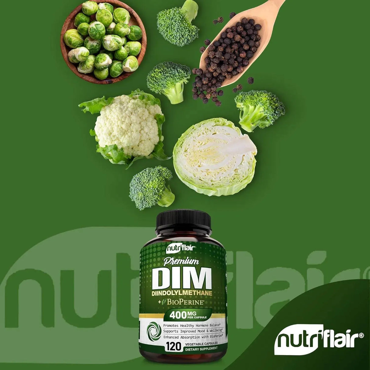 NUTRIFLAIR - NutriFlair DIM Supplement 400Mg. with Bioperine 120 Capsulas - The Red Vitamin MX - Suplementos Alimenticios - {{ shop.shopifyCountryName }}