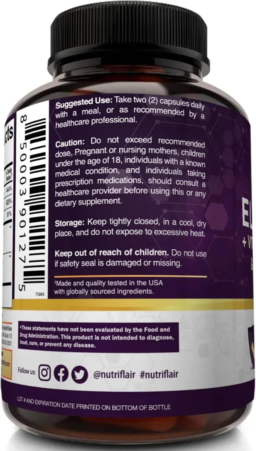 NUTRIFLAIR - NutriFlair Sambucus Elderberry 120 Capsulas - The Red Vitamin MX - Suplementos Alimenticios - {{ shop.shopifyCountryName }}