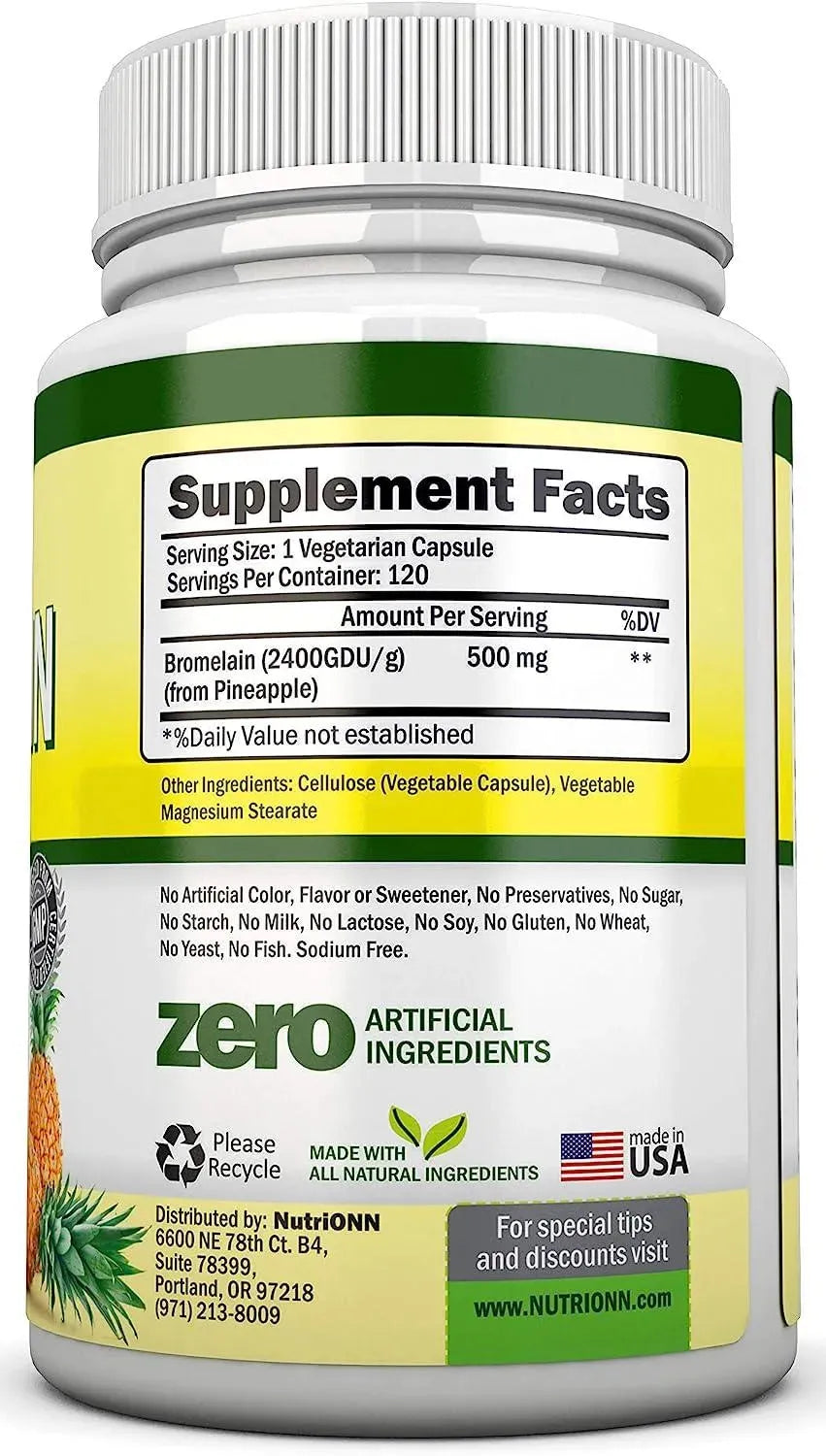 NUTRIONN - NutriONN Bromelain 500Mg. 120 Capsulas - The Red Vitamin MX - Suplementos Alimenticios - {{ shop.shopifyCountryName }}