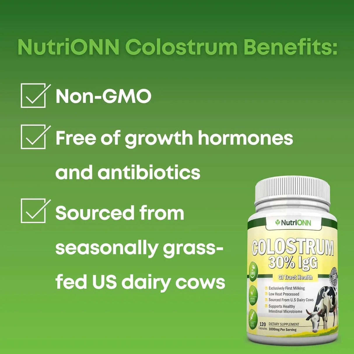 NUTRIONN - NutriONN Colostrum 1000Mg. 120 Capsulas - The Red Vitamin MX - Suplementos Alimenticios - {{ shop.shopifyCountryName }}