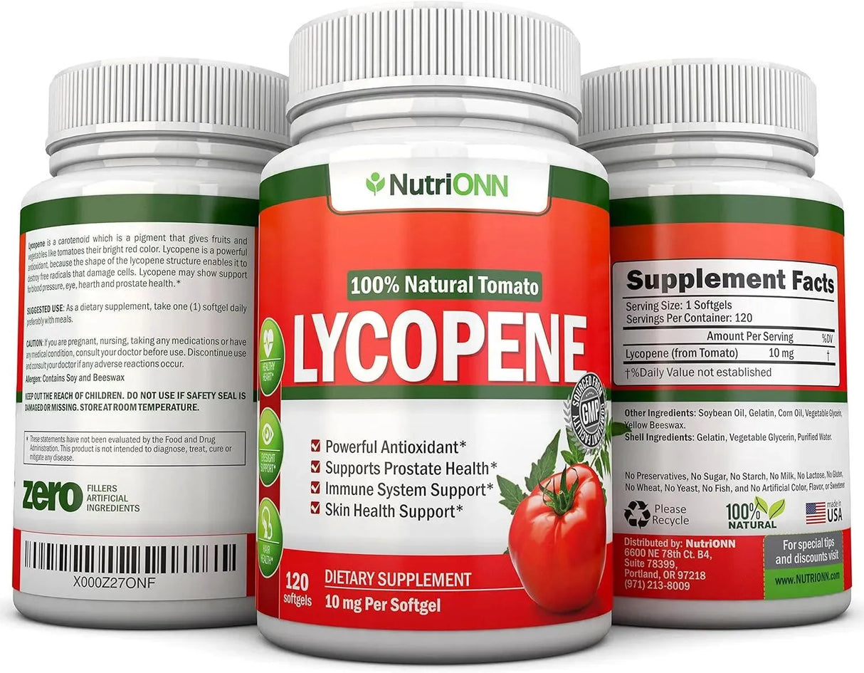 NUTRIONN - NutriONN Lycopene 10Mg. 120 Capsulas Blandas - The Red Vitamin MX - Suplementos Alimenticios - {{ shop.shopifyCountryName }}