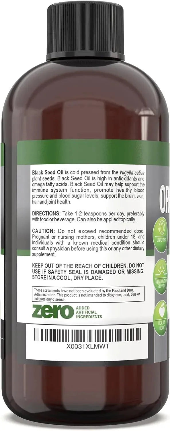 NUTRIONN - NutriONN Organic Black Seed Oil 240Ml. - The Red Vitamin MX - Suplementos Alimenticios - {{ shop.shopifyCountryName }}