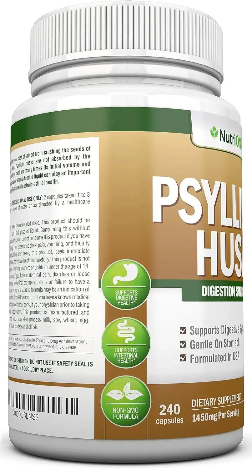 NUTRIONN - NutriONN PSYLLIUM Husk 1450Mg. 240 Capsulas - The Red Vitamin MX - Suplementos Alimenticios - {{ shop.shopifyCountryName }}