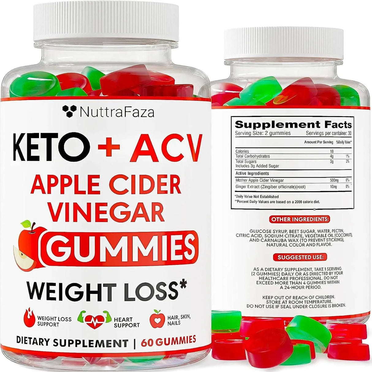 NUTTRAFAZA - NuttraFaza Keto ACV Gummies Advanced Weight Fat Management Loss 60 Gomitas - The Red Vitamin MX - Suplementos Alimenticios - {{ shop.shopifyCountryName }}