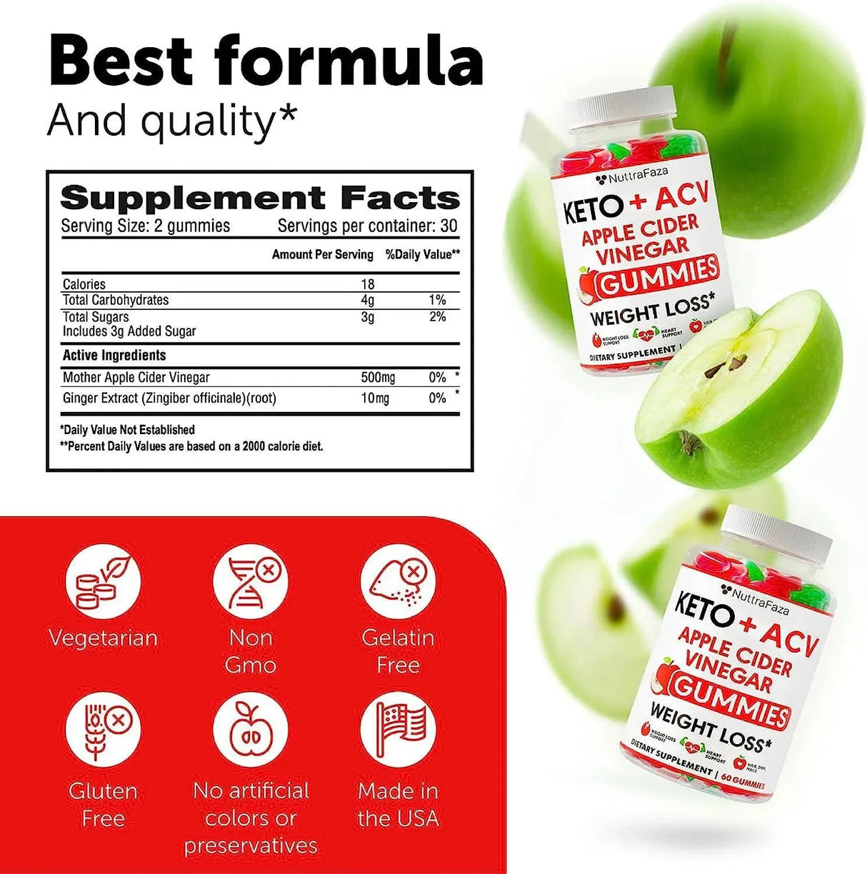NUTTRAFAZA - NuttraFaza Keto ACV Gummies Advanced Weight Fat Management Loss 60 Gomitas - The Red Vitamin MX - Suplementos Alimenticios - {{ shop.shopifyCountryName }}
