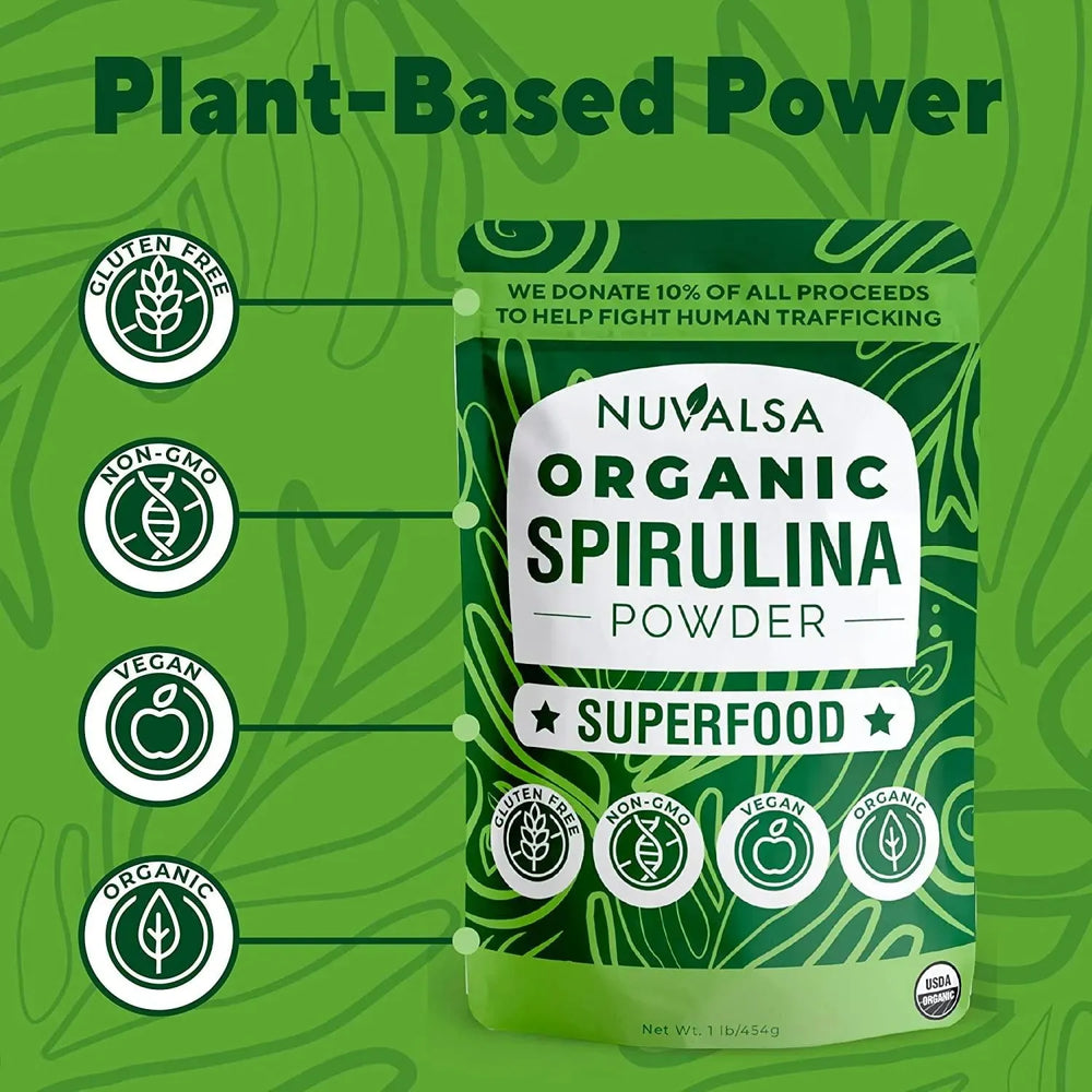 NUVALSA - Nuvalsa Organic Spirulina Powder 454Gr. - The Red Vitamin MX - Suplementos Alimenticios - {{ shop.shopifyCountryName }}