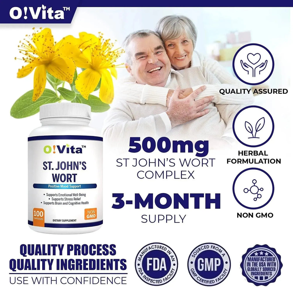 O!VITA - O!VITA St. John's Wort 500Mg. 100 Capsulas - The Red Vitamin MX - Suplementos Alimenticios - {{ shop.shopifyCountryName }}
