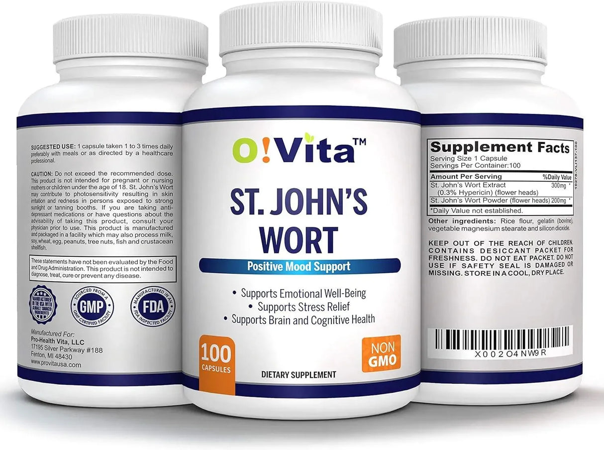 O!VITA - O!VITA St. John's Wort 500Mg. 100 Capsulas - The Red Vitamin MX - Suplementos Alimenticios - {{ shop.shopifyCountryName }}