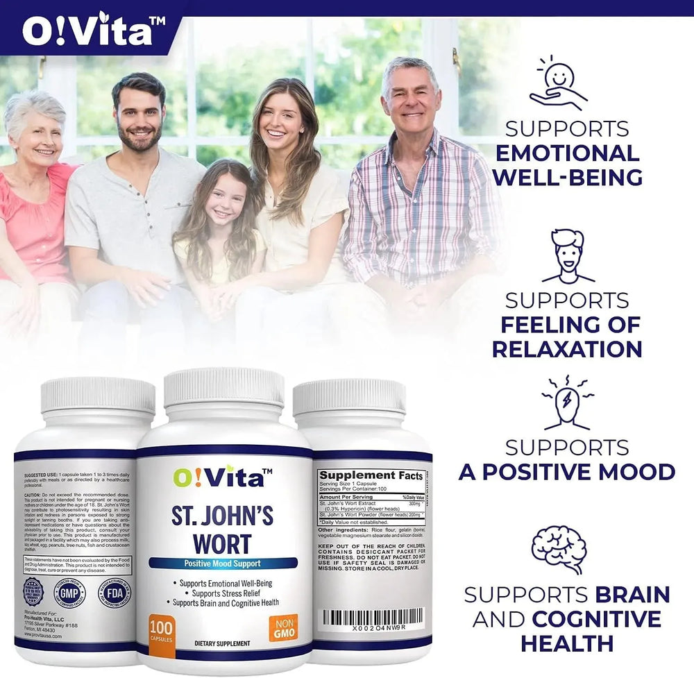 O!VITA - O!VITA St. John's Wort 500Mg. 100 Capsulas - The Red Vitamin MX - Suplementos Alimenticios - {{ shop.shopifyCountryName }}