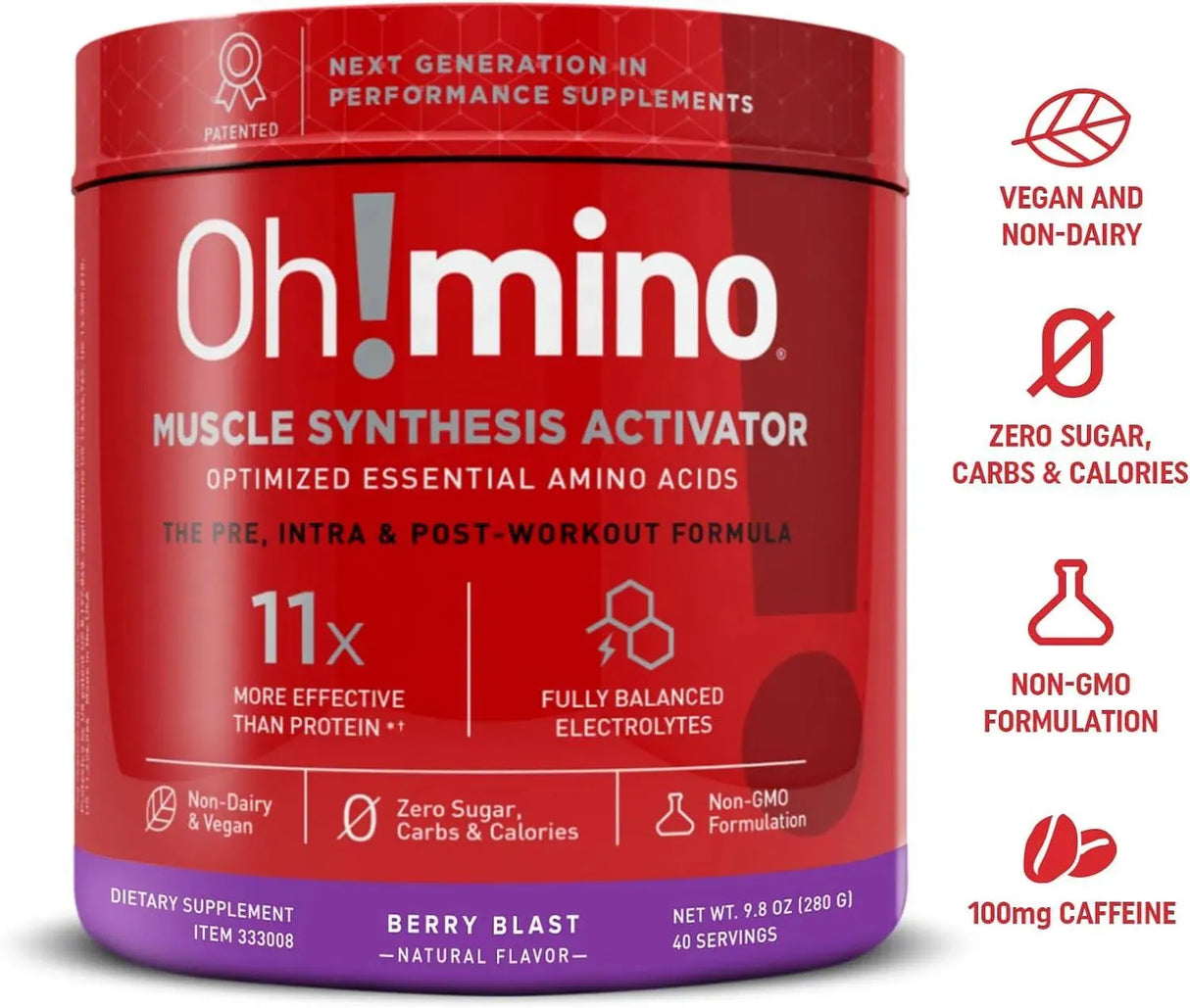 OH!MINO - Oh!mino Amino Acid Energy Blend Caffeinated Berry Blast 280Gr. - The Red Vitamin MX - Suplementos Alimenticios - {{ shop.shopifyCountryName }}