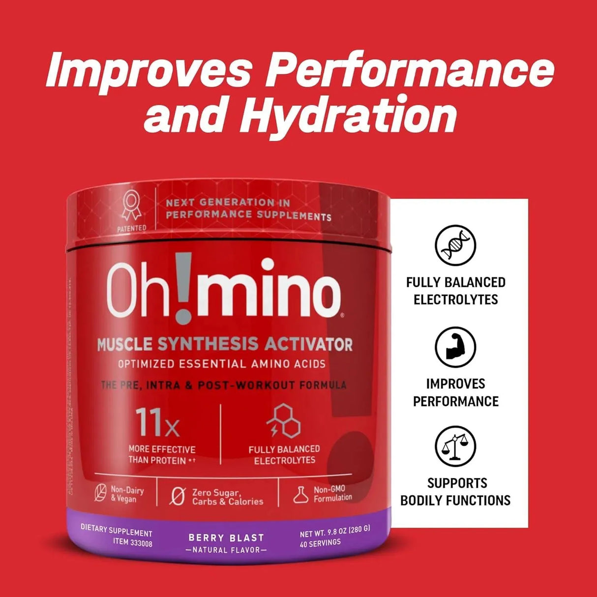 OH!MINO - Oh!mino Amino Acid Energy Blend Caffeinated Berry Blast 280Gr. - The Red Vitamin MX - Suplementos Alimenticios - {{ shop.shopifyCountryName }}