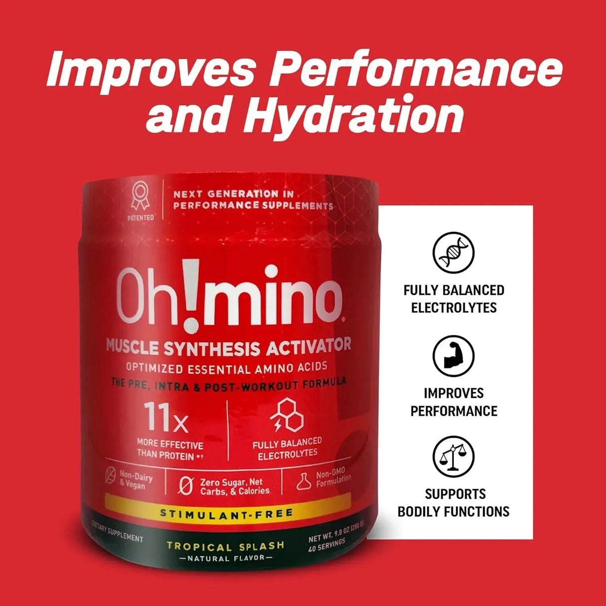 OH!MINO - Oh!mino Amino Acid Energy Blend Sugar-and-Stimulant-Free Tropical Splash 280Gr. - The Red Vitamin MX - Suplementos Alimenticios - {{ shop.shopifyCountryName }}