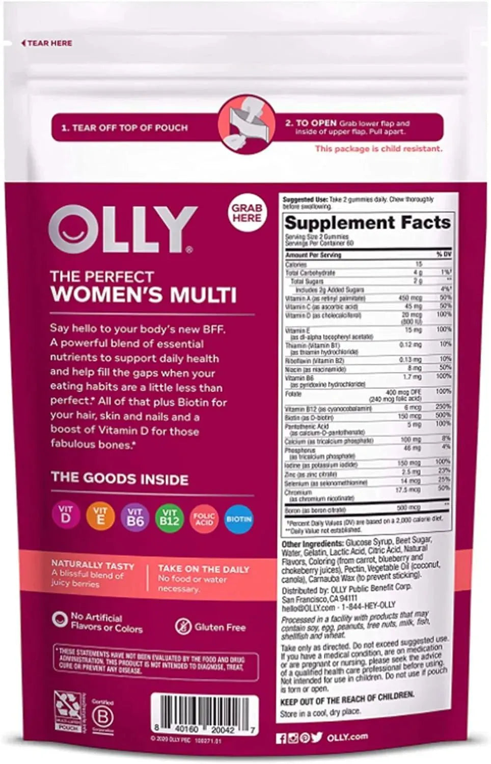 OLLY - OLLY Women's Multivitamin 120 Gomitas - The Red Vitamin MX - Suplementos Alimenticios - {{ shop.shopifyCountryName }}