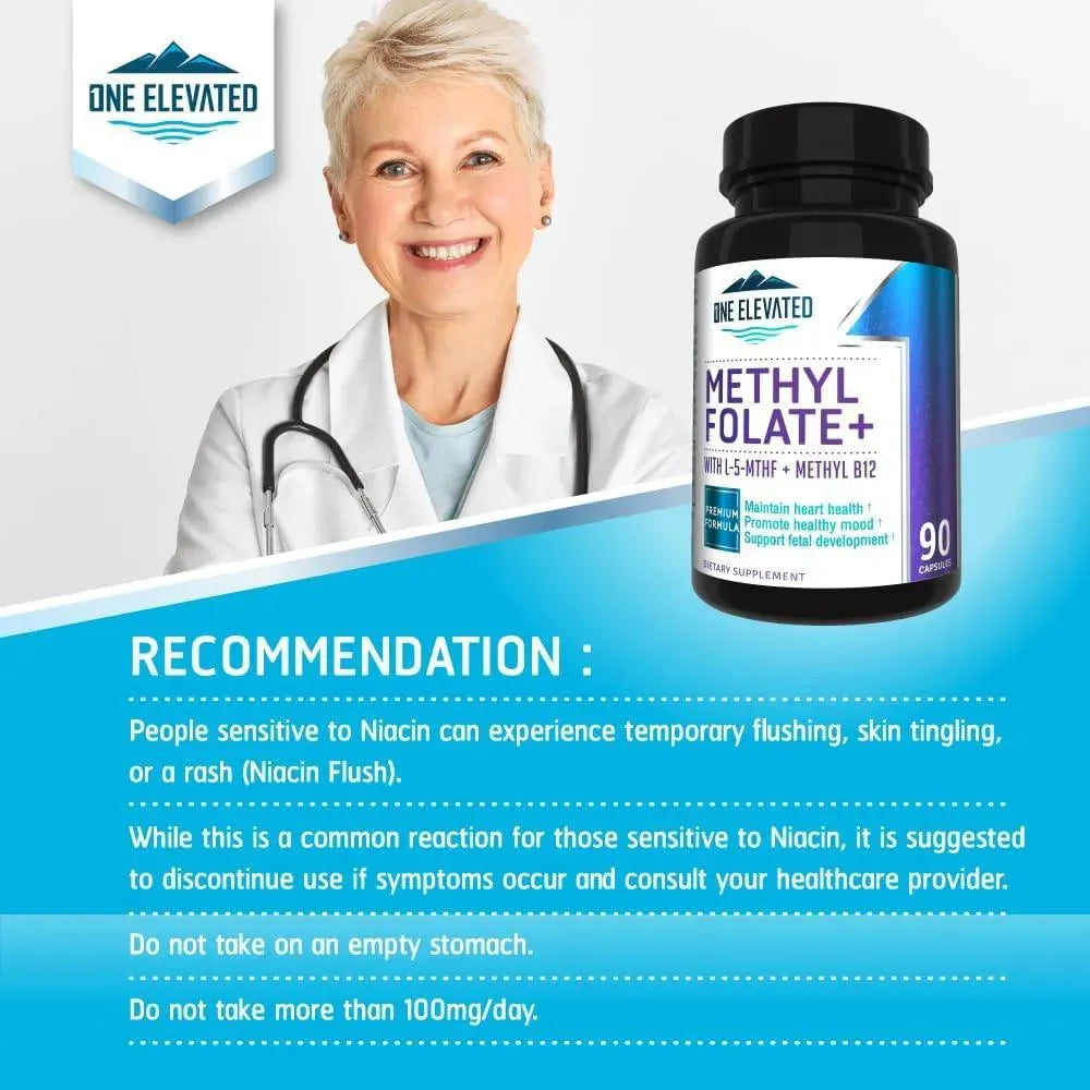 ONE ELEVATED - One Elevated Double Strength & Most Bioactive Methyl Folate 90 Capsulas - The Red Vitamin MX - Suplementos Alimenticios - {{ shop.shopifyCountryName }}