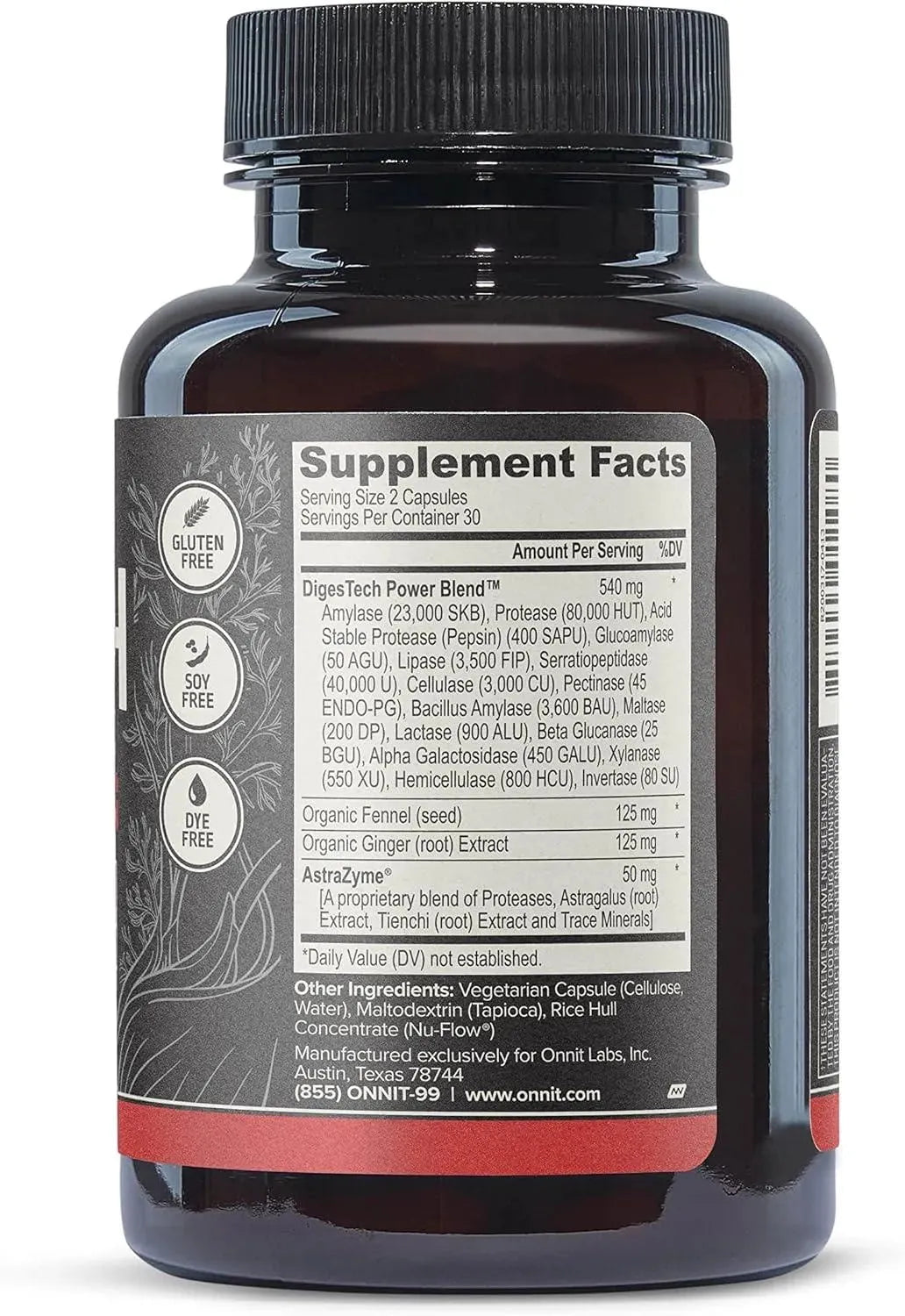 ONNIT - Onnit Labs Digestech All-Natural Digestive Enzymes 60 Capsulas - The Red Vitamin MX - Suplementos Alimenticios - {{ shop.shopifyCountryName }}