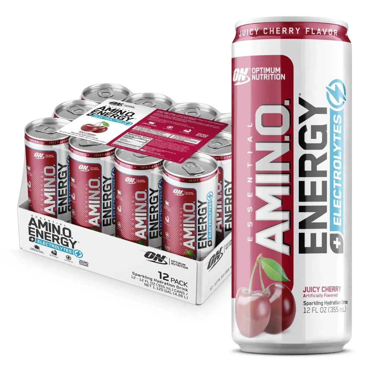 OPTIMUM NUTRITION - Optimum Nutrition Juicy Cherry Energy Drink 12 Fl Oz Cans 12 Pack - The Red Vitamin MX - Suplementos Alimenticios - {{ shop.shopifyCountryName }}